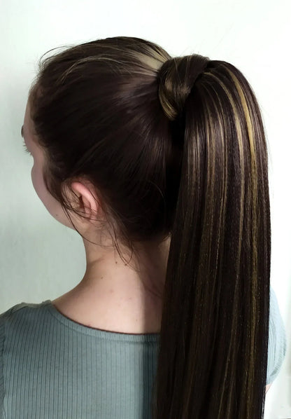 Long Hair Claw Clip Ponytail Elastic Band  Extension