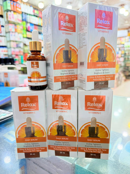 Relax UK Vitamin C Face Serum 30ml glow & balancing Skin Tone, Reducing Skin Aging
